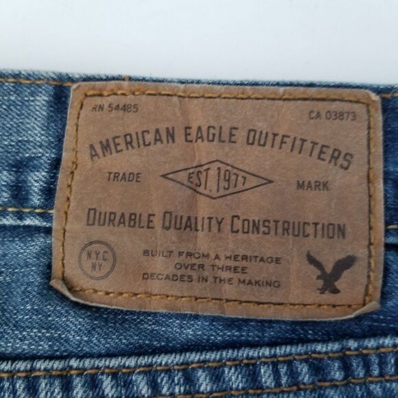 American Eagle Outfitters Jeans Men's 36 Distressed Denim Original Straight Leg - Picture 4 of 11